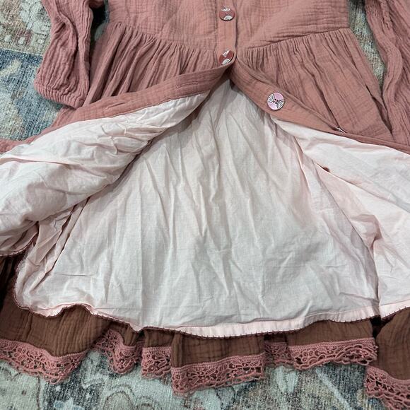 Matilda Jane Veda Dress Size 8 - Pink & Brown - Boho - Picture 4 of 7